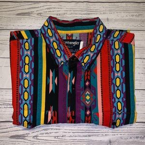 Vintage Wrangler Aztec Western Button Up
